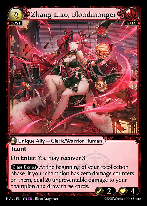 Zhang Liao, Bloodmonger