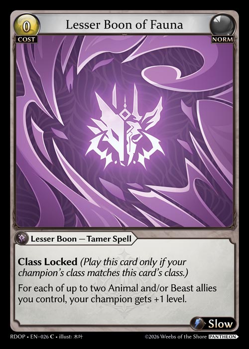 Lesser Boon of Fauna