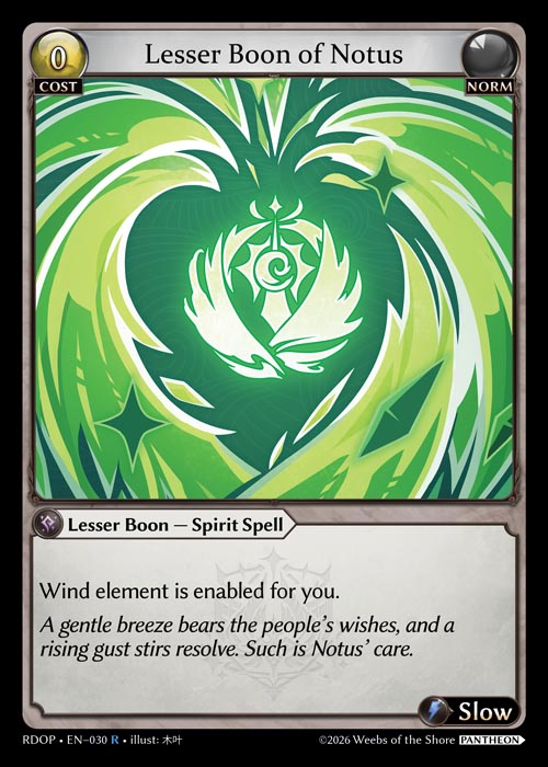 Lesser Boon of Notus