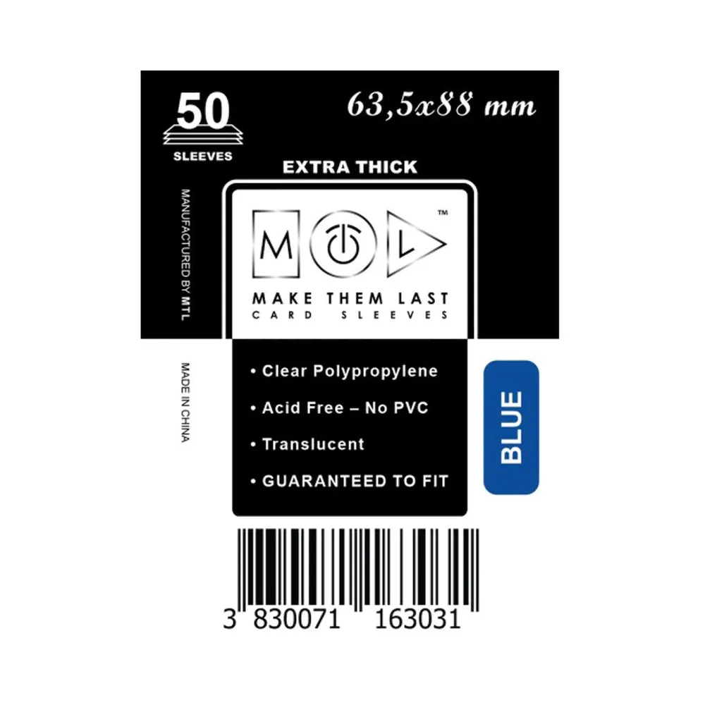 MTL - Standard Size Sleeves: Blue (50 Sleeves)
