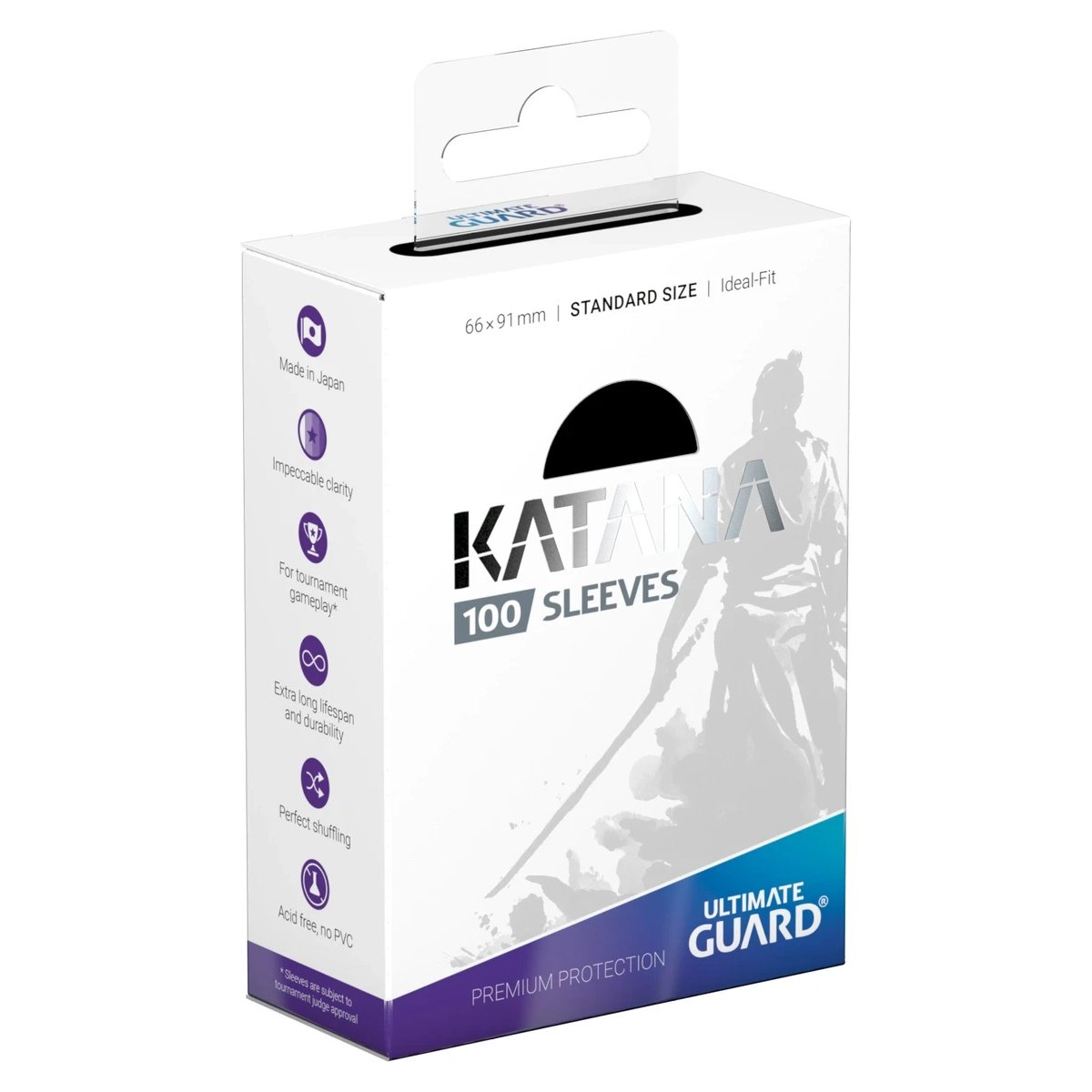 Ultimate Guard - Katana Standard Size Sleeves: Black (100 Sleeves)
