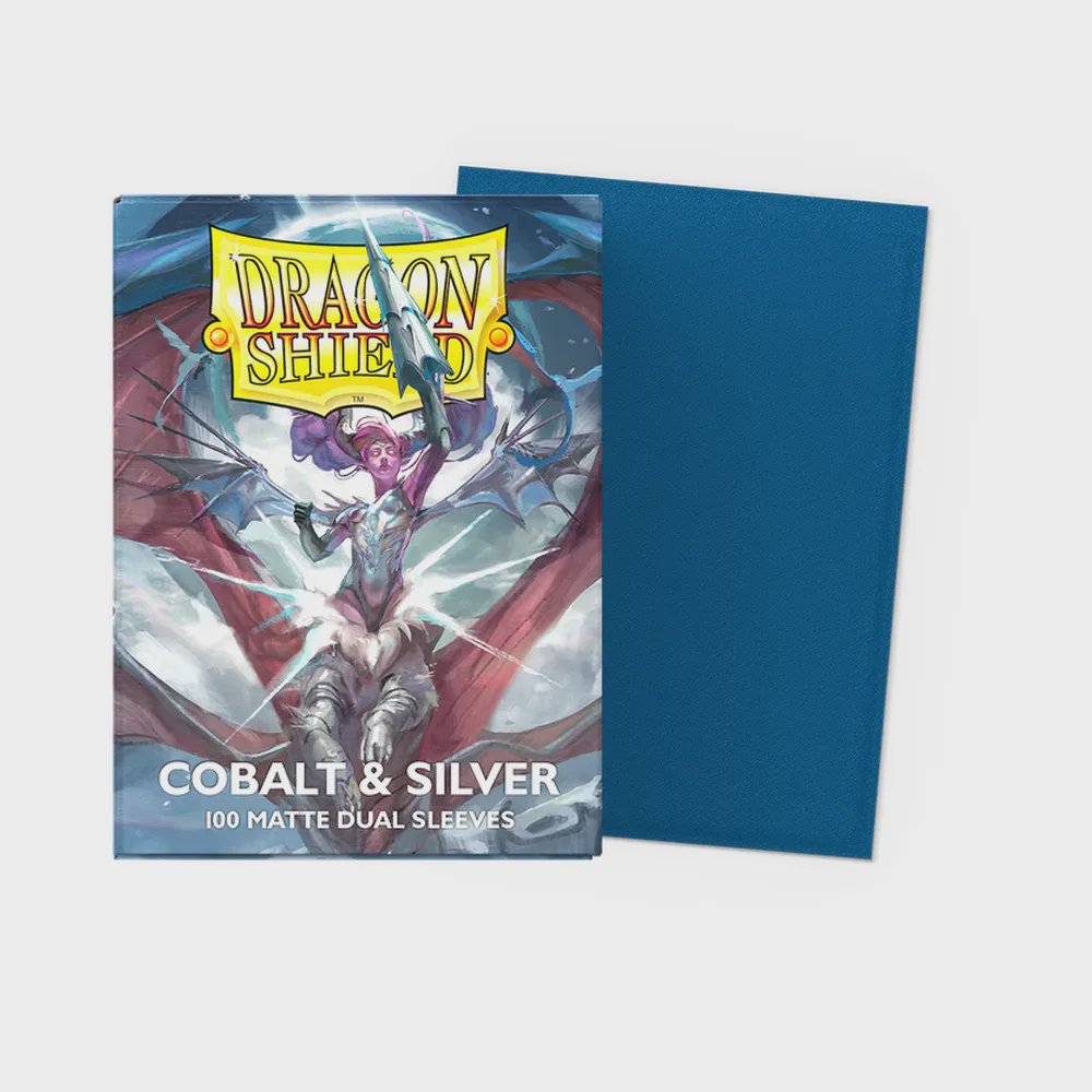 Dragon Shield Standard Matte Dual Sleeves Cobalt Silver (100 Sleeves)
