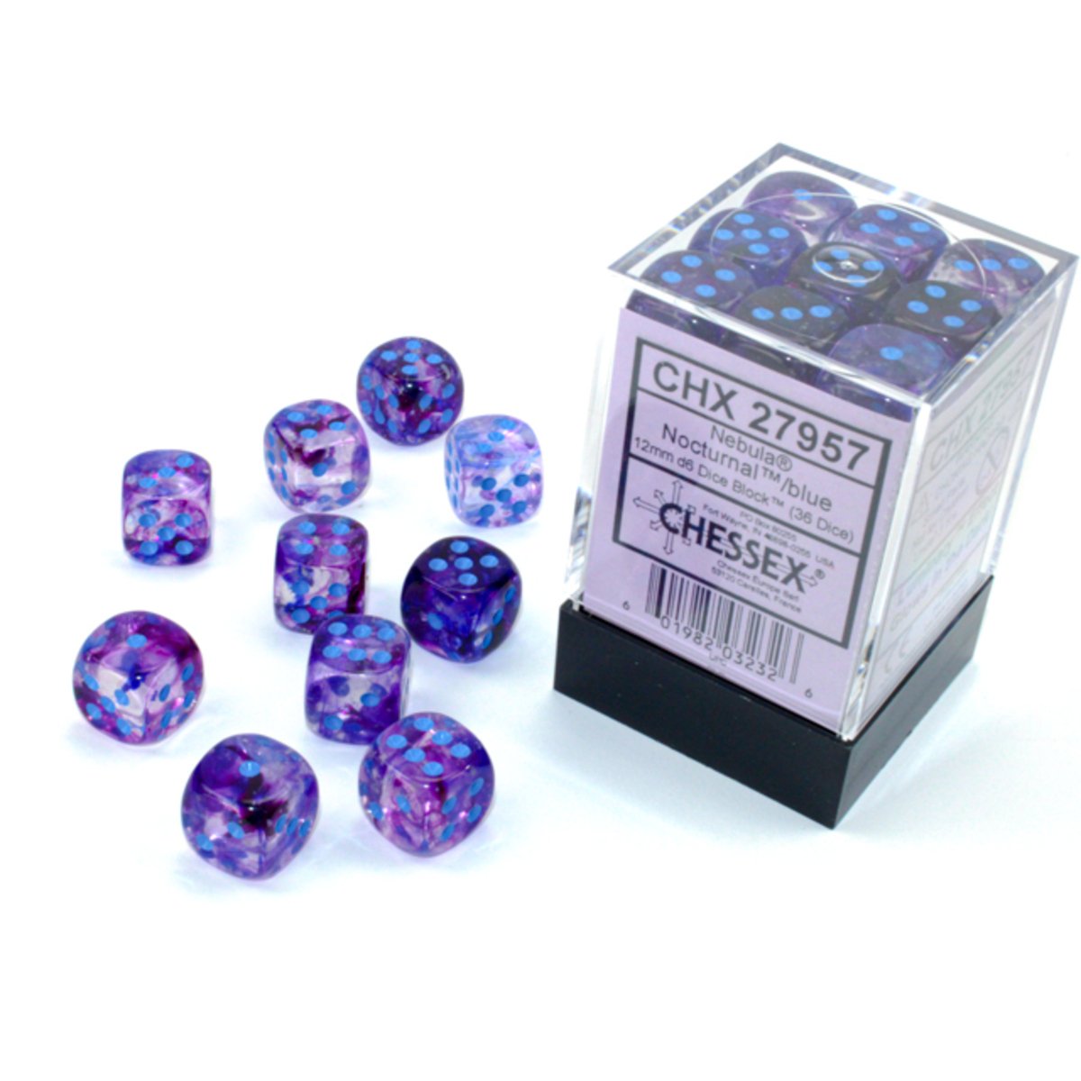 Chessex 12mm d6 Dice Nebula Nocturnal/blue