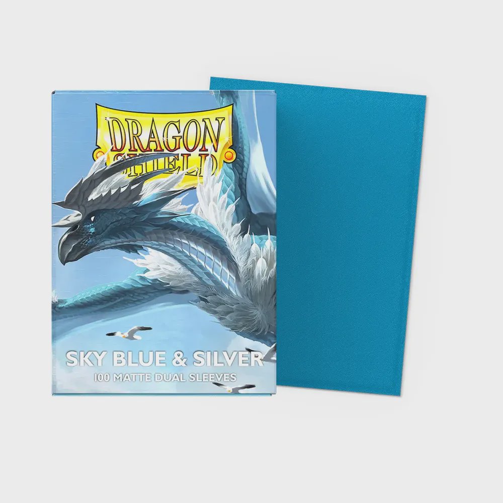 Dragon Shield - Standard Matte Dual Sleeves: Sky Blue & Silver (100 Sleeves)
