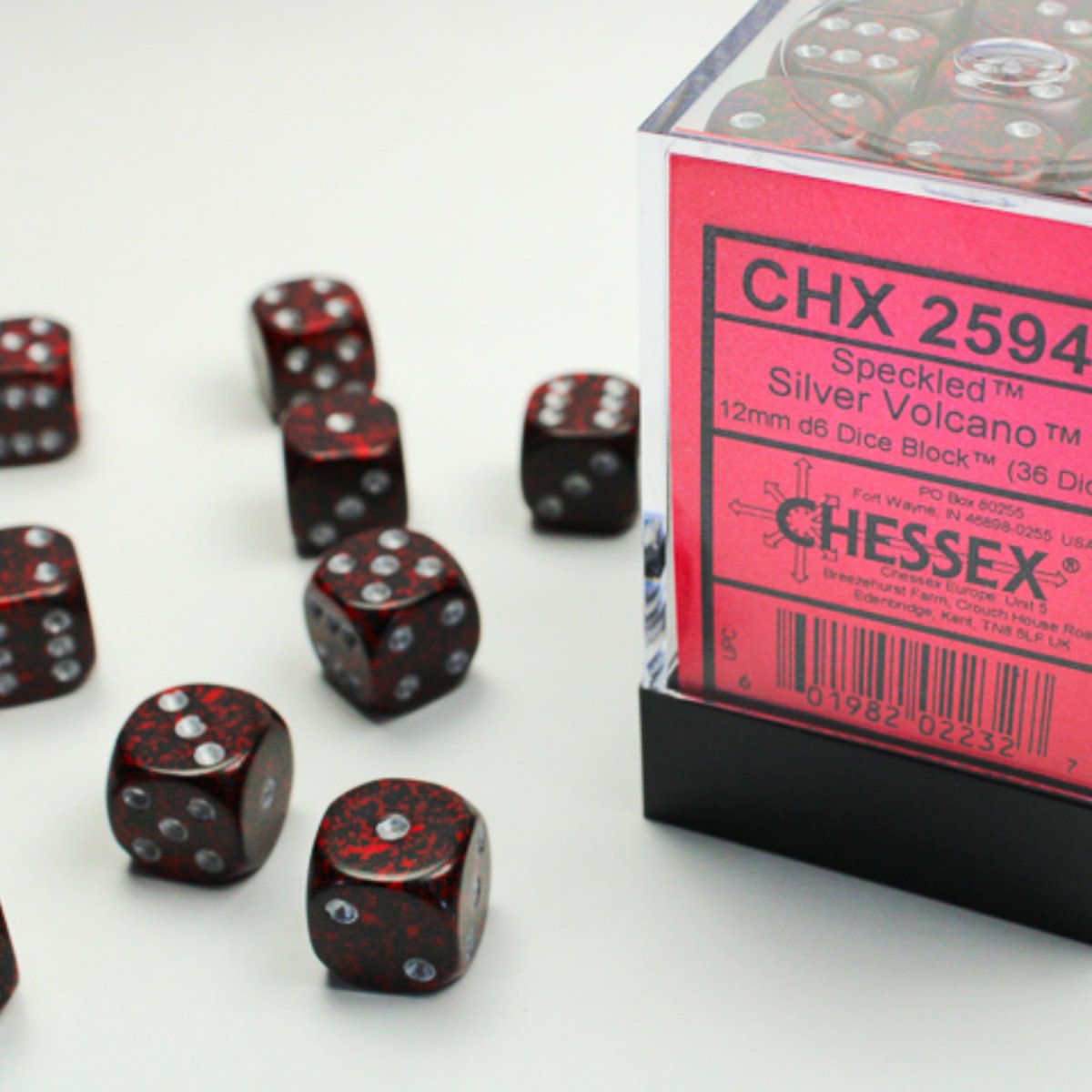 Chessex 12mm d6 Dice Speckled Silver Volcano